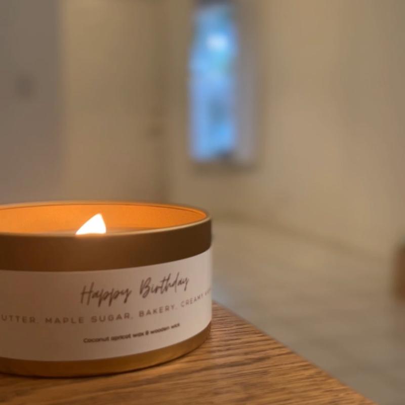 Birthday Cake Candle from The Last Course Candles - Handcrafted Coconut Wax Candle with Sweet, and Wood Wick