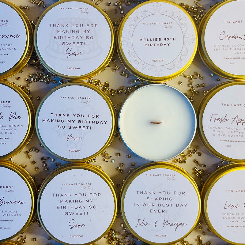 Personalized Party Favors. Mini 2 OZ candles party favors. Personalized favor for any ocassion