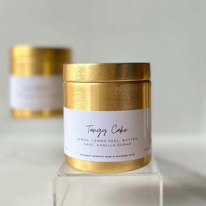 Tangy Cake Candle with a Zesty Citrus Aroma and Wood Wick