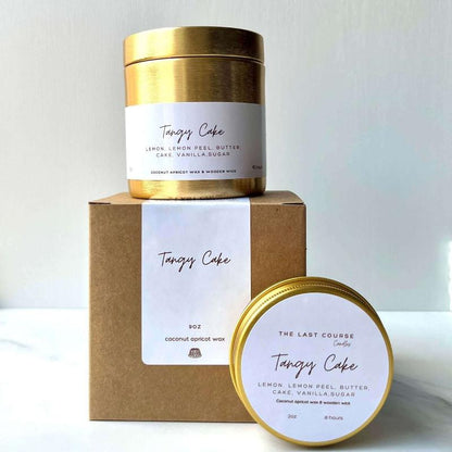 Tangy Cake Candle with a Zesty Citrus Aroma and Wood Wick